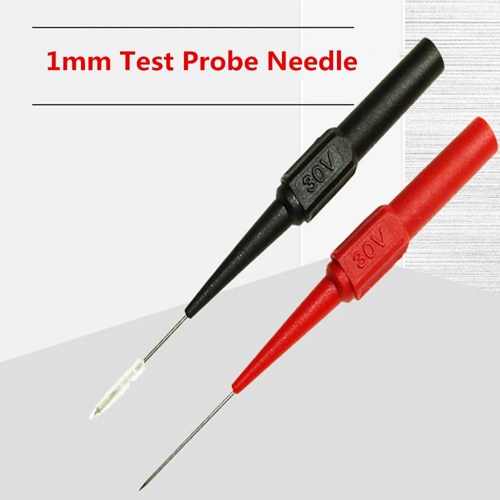 

10pcs 1 mm Test Probe Needle Multimeter Stainless Puncture Probe Pin Multimeter Oscilloscope Test Pen with 4mm Banana Socket