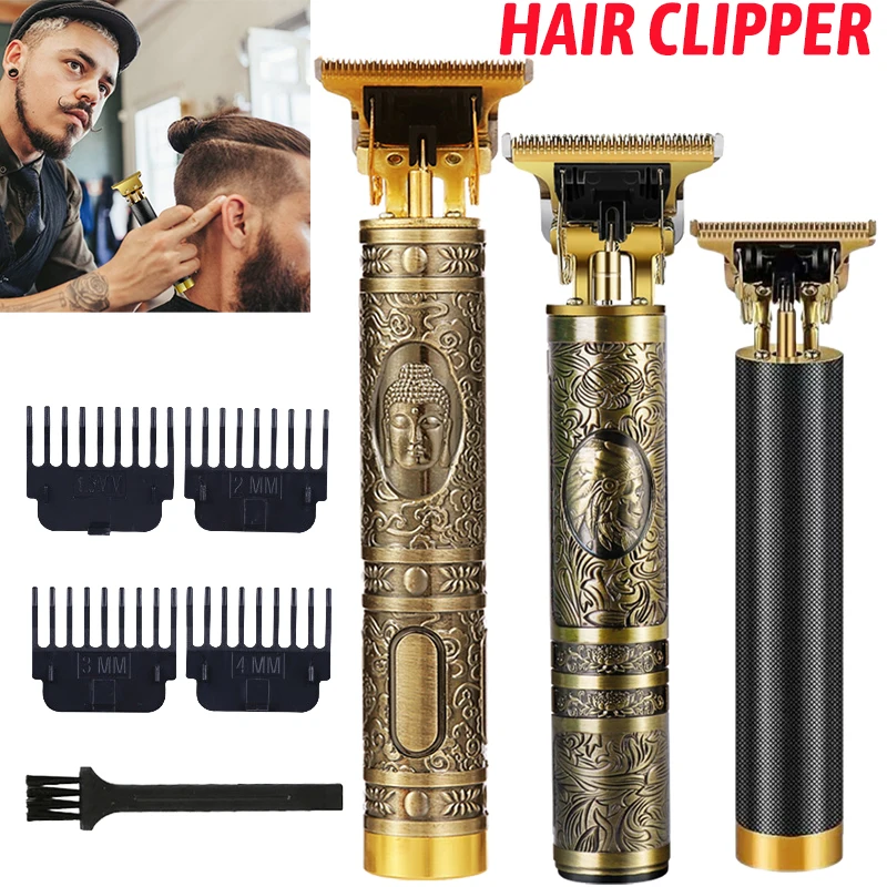 Retro T9 USB Charging Hair Trimmer Men Hair Clipper Electric Beard Trimmer Adult Kids Cordless for Home Use Hair Cutting Machine