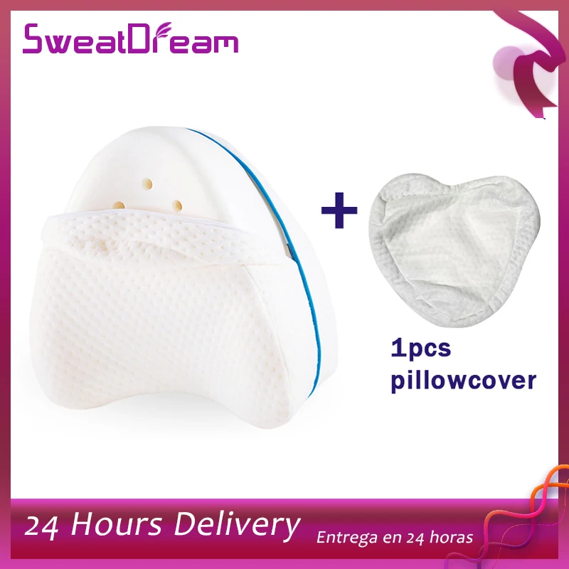 

Leg Pillow Pregnancy Body Memory Foam Pillow Orthopedic Knee Leg Wedge Foot Cushion for Side Sleeper Sciatica Relief Pillowcase