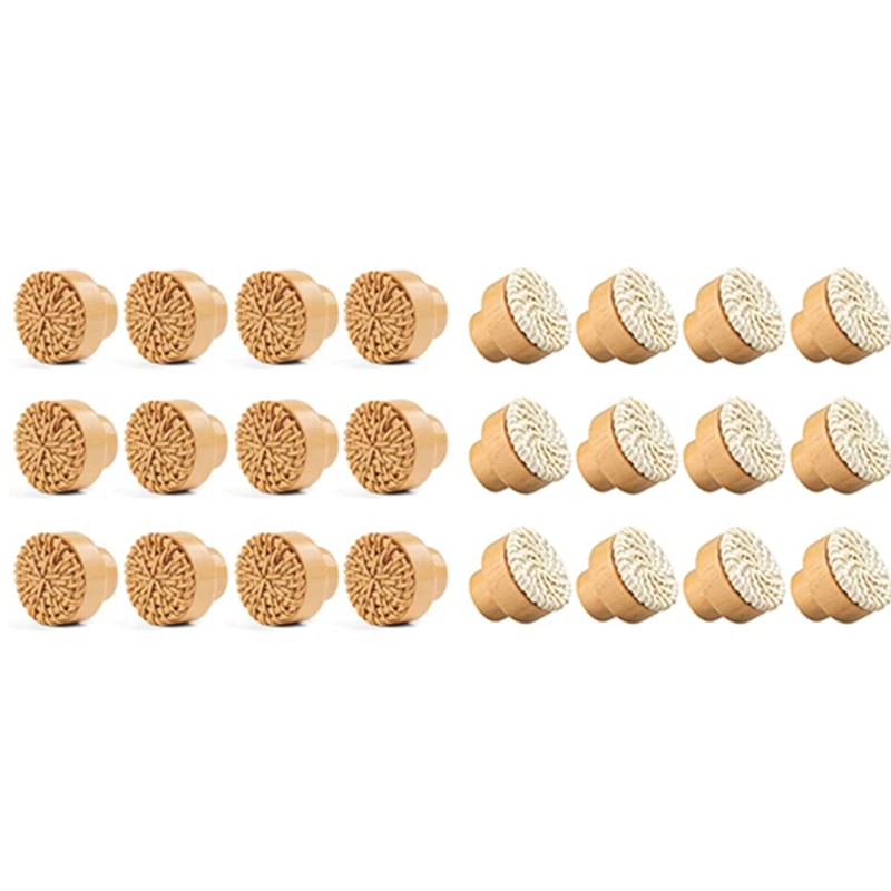 

Ручки для комода в стиле бохо, ручки из ротанга, деревянные ручки для ящиков, круглые деревянные ручки для комода с винтами, 12 шт., 35 мм