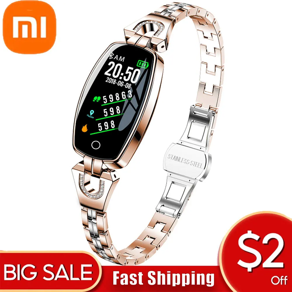 

Xiaomi H8 Fashion Women Smart Watch For Android IOS Waterproof Fitness Bracelet Lady Smartwatch Sleep Heart Rate Monitor Gift