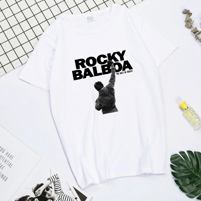 Fashion Men ROCKY BALBOA Printed T Shirts Famous Movie ROCKY BALBOA POSTER t-shirts Top Tee Shirts