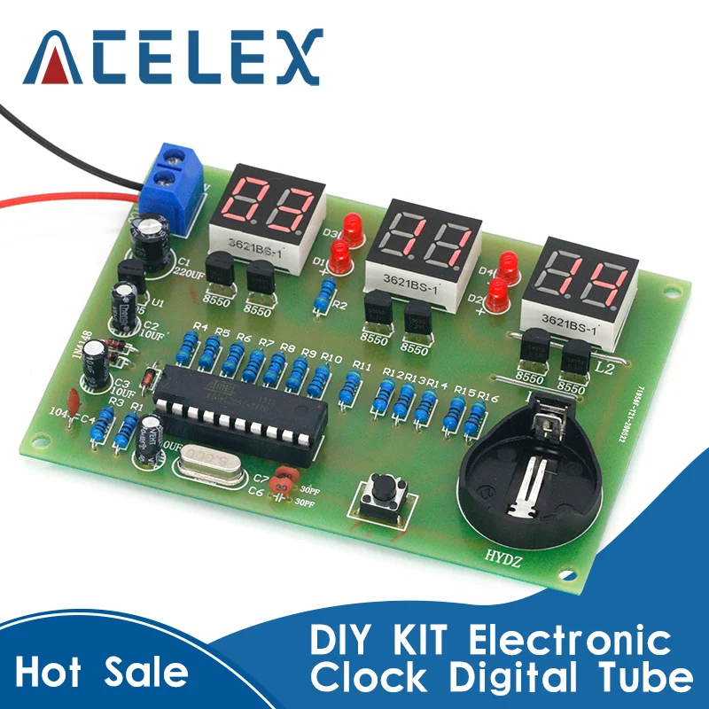 DIY Наборы AT89C2051 электронные часы цифровая трубка светодиодный Дисплей люкс