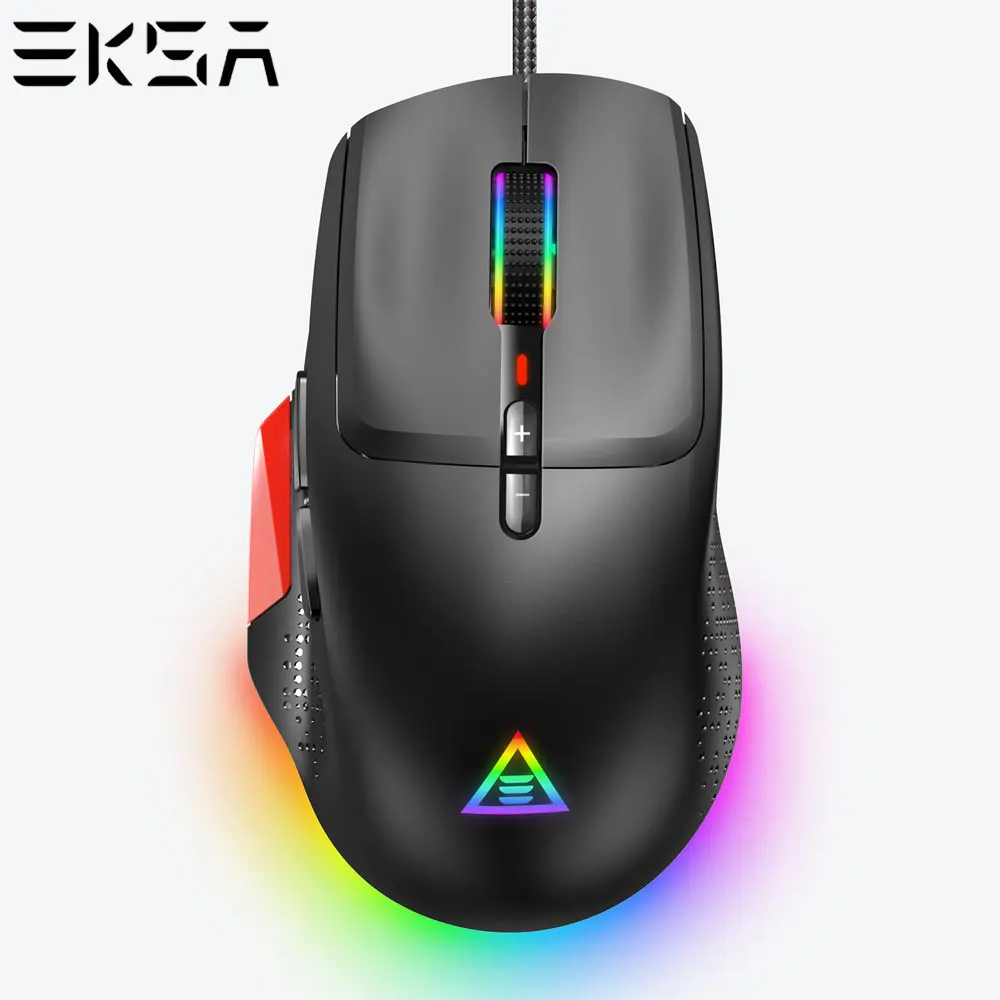 

EKSA проводная USB ПК игровая мышь 12000 DPI RGB легкая Мышь Компьютерный Настольный Ноутбук Mause Gamer С 9 программируемыми кнопками