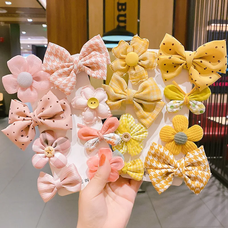

1Set Bow Flower Barrettes Children Girls Sweet Hairpins Fashion Headbands Hair Accessories Hair Clips For Kid Headdress