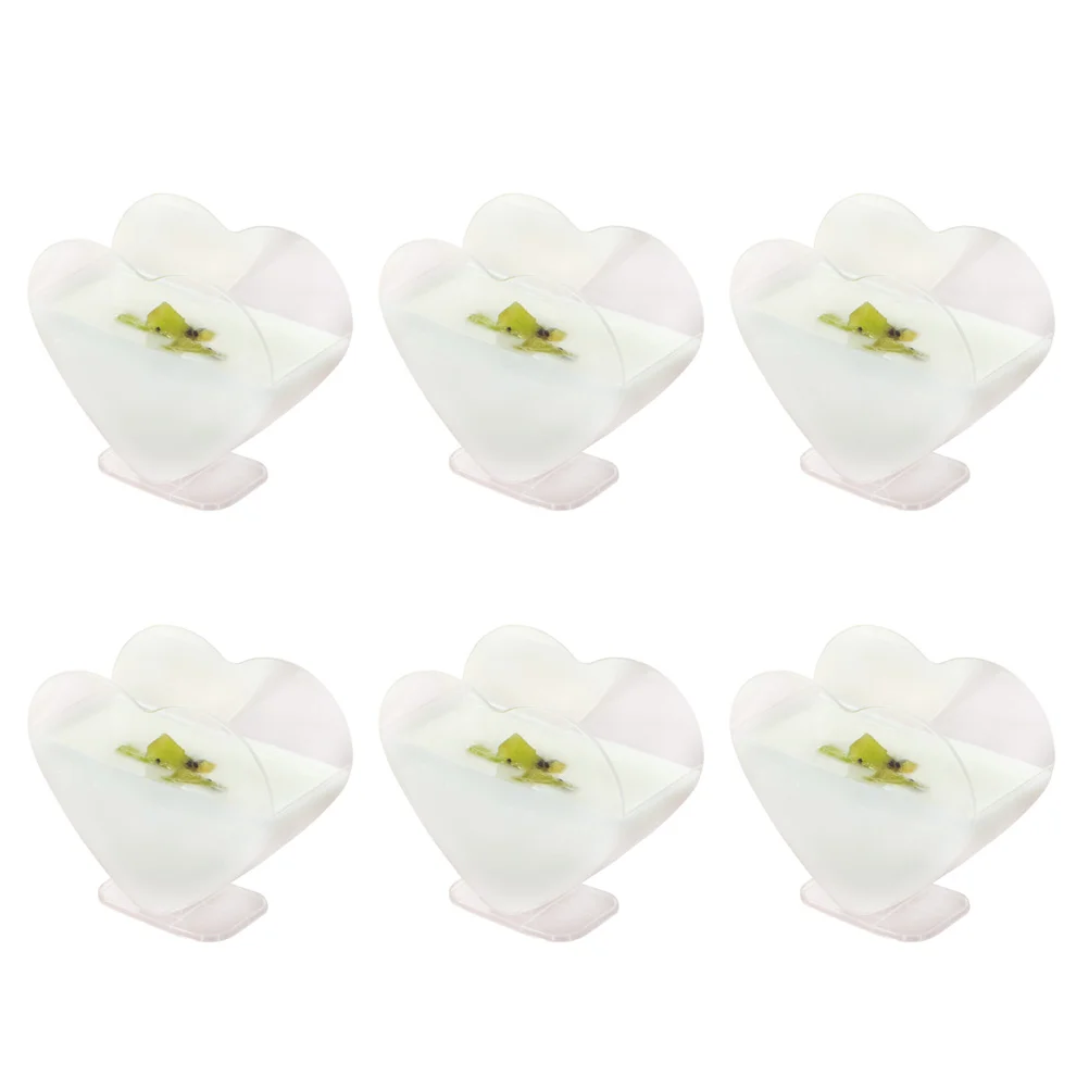 

30pcs Disposable Heart-shaped Mousse Cups Plastic Clear Tiramisu Cup Dessert Containers for Jelly Pudding