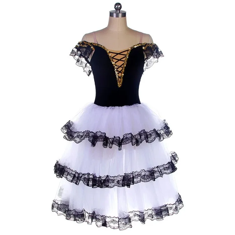 Романтичная балетная юбка-пачка для девочек и женщин Красное Длинное испанское