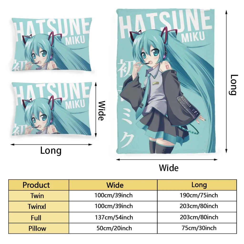 Hatsune Miku Комплект простыней Одеяло Пододеяльник Пододеяльники Одиночное