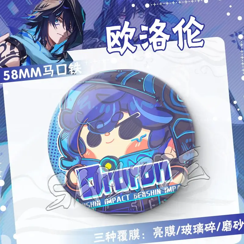 Брошь аниме Genshin Impact Ororon жестяная брошь Мультяшные булавки сделай сам аксессуары