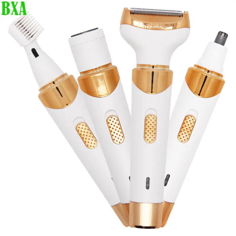 

4 in 1 Electric Razor for Women Shaver Cordless Portable Painless Shaver for face Legs Brows Nose Brows Nose Detachable Head