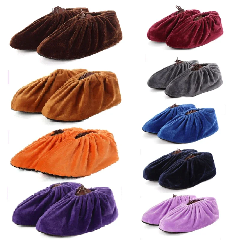 

5pcs Reusable Flannel Shoes Covers Thick Non-slip for Men Women Washable Household Indoor Shoes Protector Cover Shoes Cover