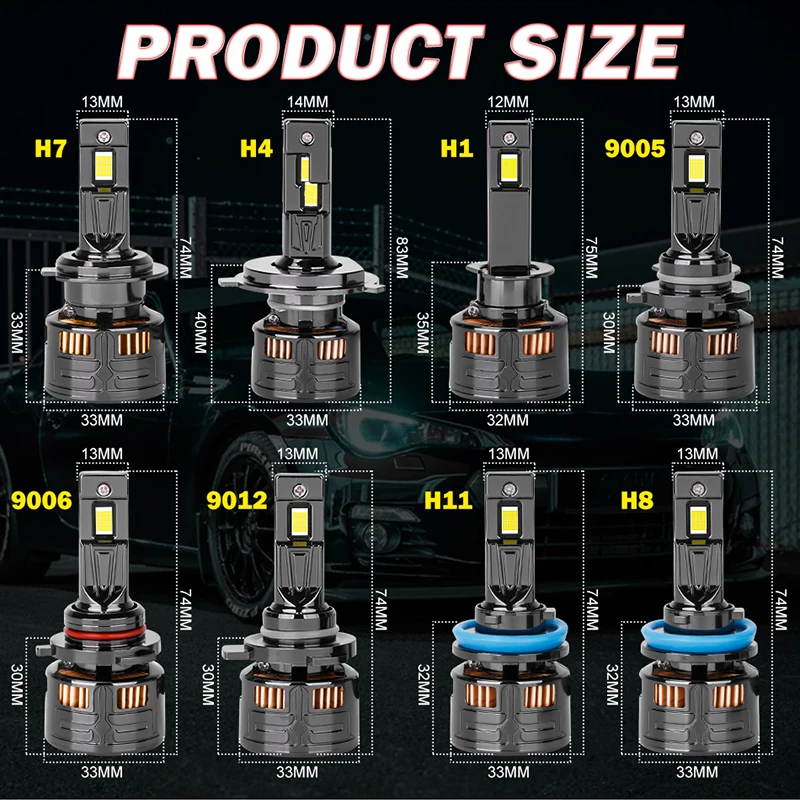 Лампы для автомобильных фар H4 H7 Canbus 800 Вт 9005 лм H1 HB3 HB4 9006 9012 H8 H9 H11