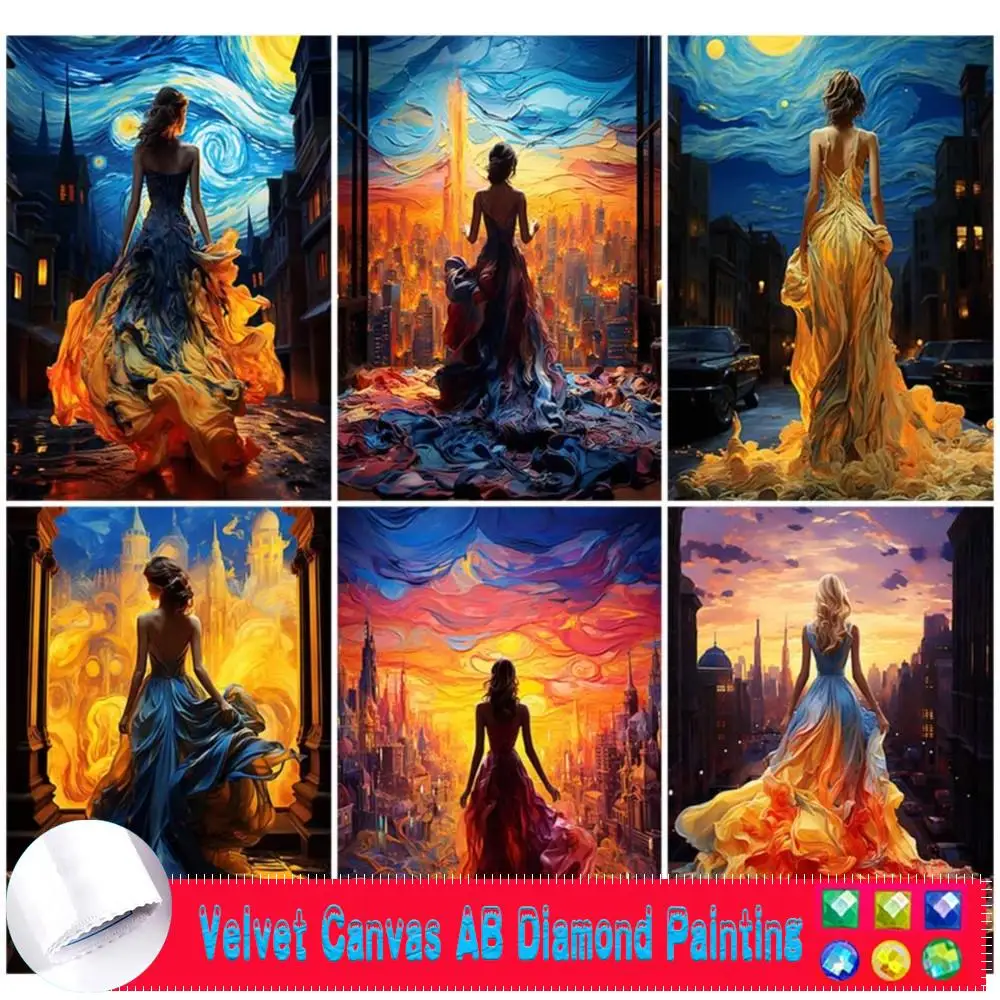 

DIY AB, бархатная Женская картина, Женская коллекция 5D, мозаика, наборы для вышивки крестиком, искусство, Декор для дома