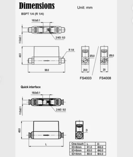 Цифровой микропоточный расходомер газа FS4008 (10, 20, 30 SLPM) с дисплеем, США (art.: 3920dbca5a379) - 3920dbca5a379