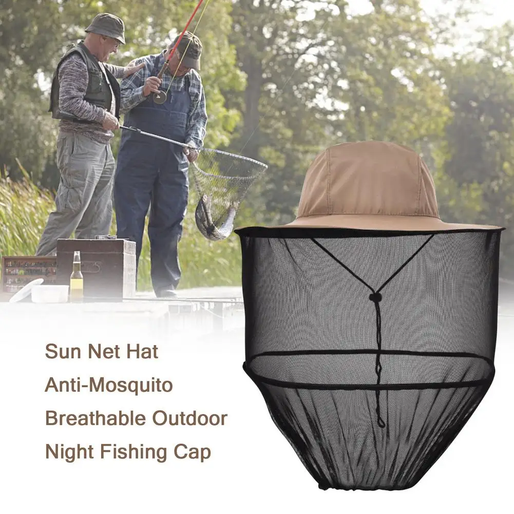 

Net Hat Fishing Caps Sun Head Mosquito Net Cap Fishing Caps Face Head Neck Wrap Protector Travel Headgear Gnats Isolator