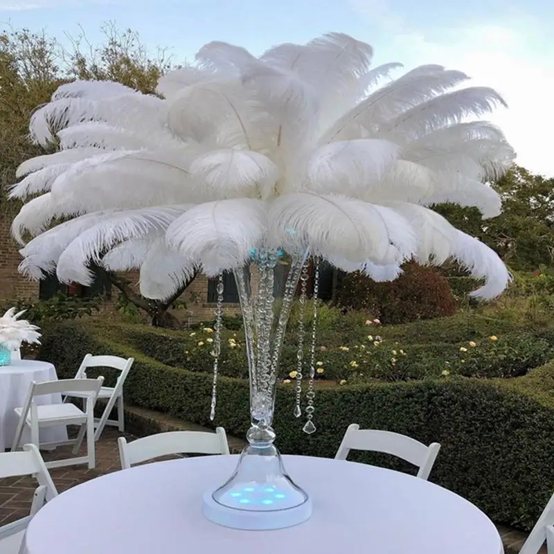 

10Pcs/Lot White Ostrich Feathers For Crafts Wedding Decoration Handicraft Accessories Table Centerpieces Carnival Decor 45-50cm