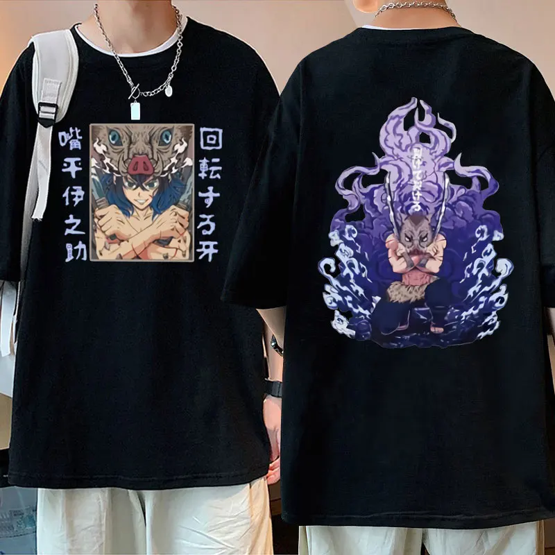 

Футболка мужская с японским аниме «рассекающий демонов», свободная рубашка с рисунком иносукке, футболка с принтом киметасу но айба, смешная уличная одежда