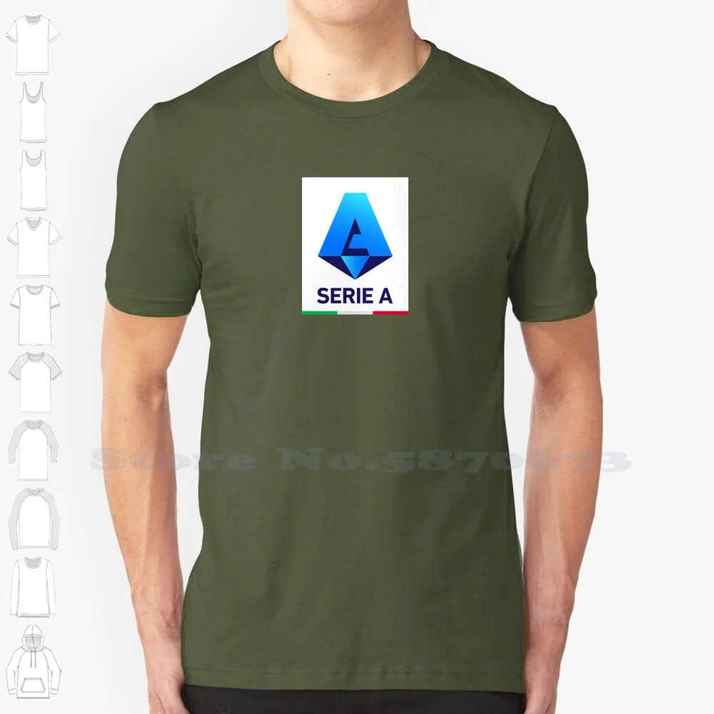 

Футболка с графическим логотипом итальянской Серии A, Повседневная Уличная одежда, футболка с принтом логотипа из 100% хлопка