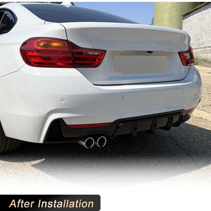 Углеродное волокно ABS черный Задний бампер выхлопной диффузор губа ДЛЯ BMW 4 серии