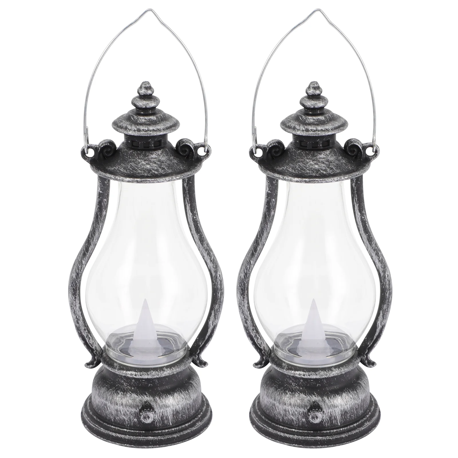 

2pcs Handheld Lamp Decor Retro LED Lamp Multipurpose LED Decorative Candle Lamp