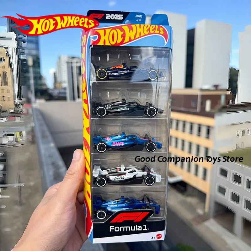 Фото В наличии: Новинка 2025 года — коллекционные машинки Hot Wheels FORMULA 1, масштаб 1/64, 5 штук в упаковке: MONEYGRAM, HAAS F1 TEAM, ATLASSIAN, WILLIAMS. Литые модели. №1