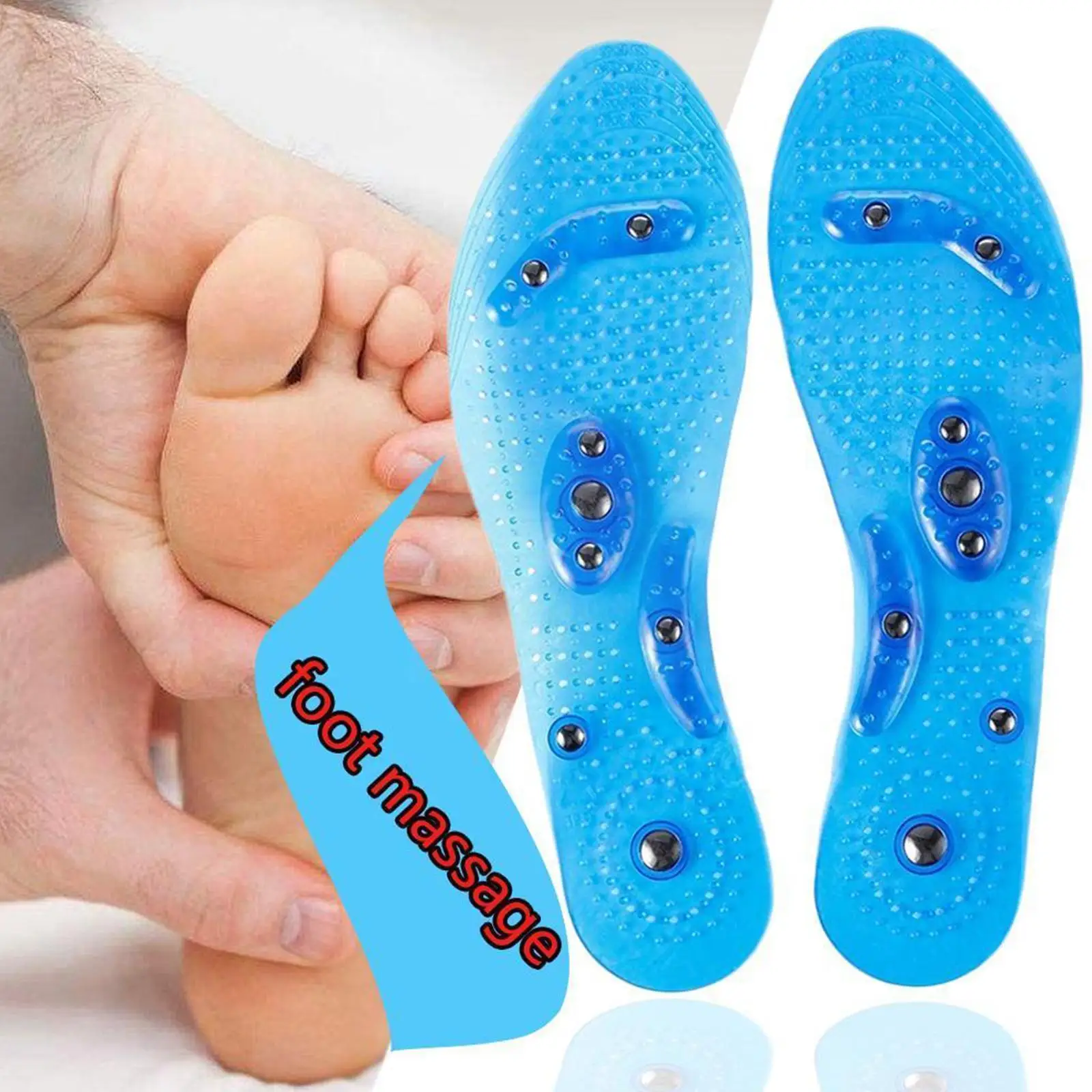 

Lymphvitic Magnetic Therapy Massage Insoles Weight Shoe Circulation Promote Loss Pads Sole Transparent Blood Acupressure O8H8