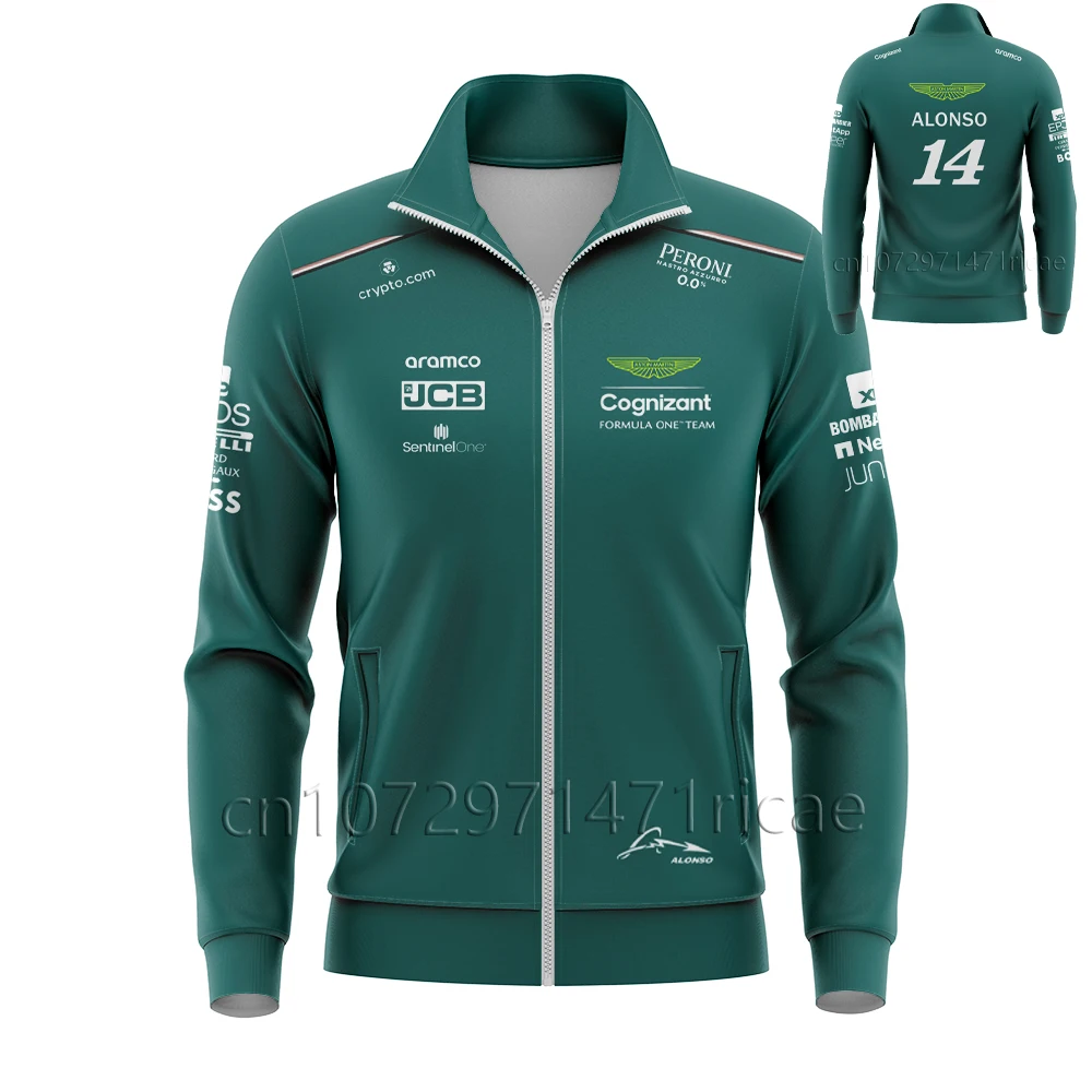 

2023 Aston Martin F1 Jacket Alonso Jersey Uniform Loose Coat Formula 1 Racing Suit Men's and Women's Fan Clothing MOTO Jack Tops