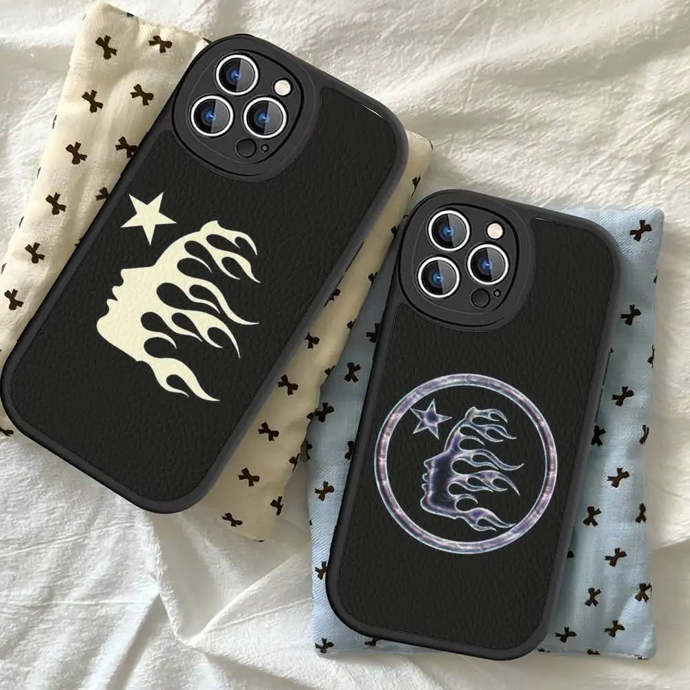 Фото Модный кожаный мягкий чехол H-HellstarS с логотипом для iPhone 16 15 14 13 12 11 Pro Max Plus №5