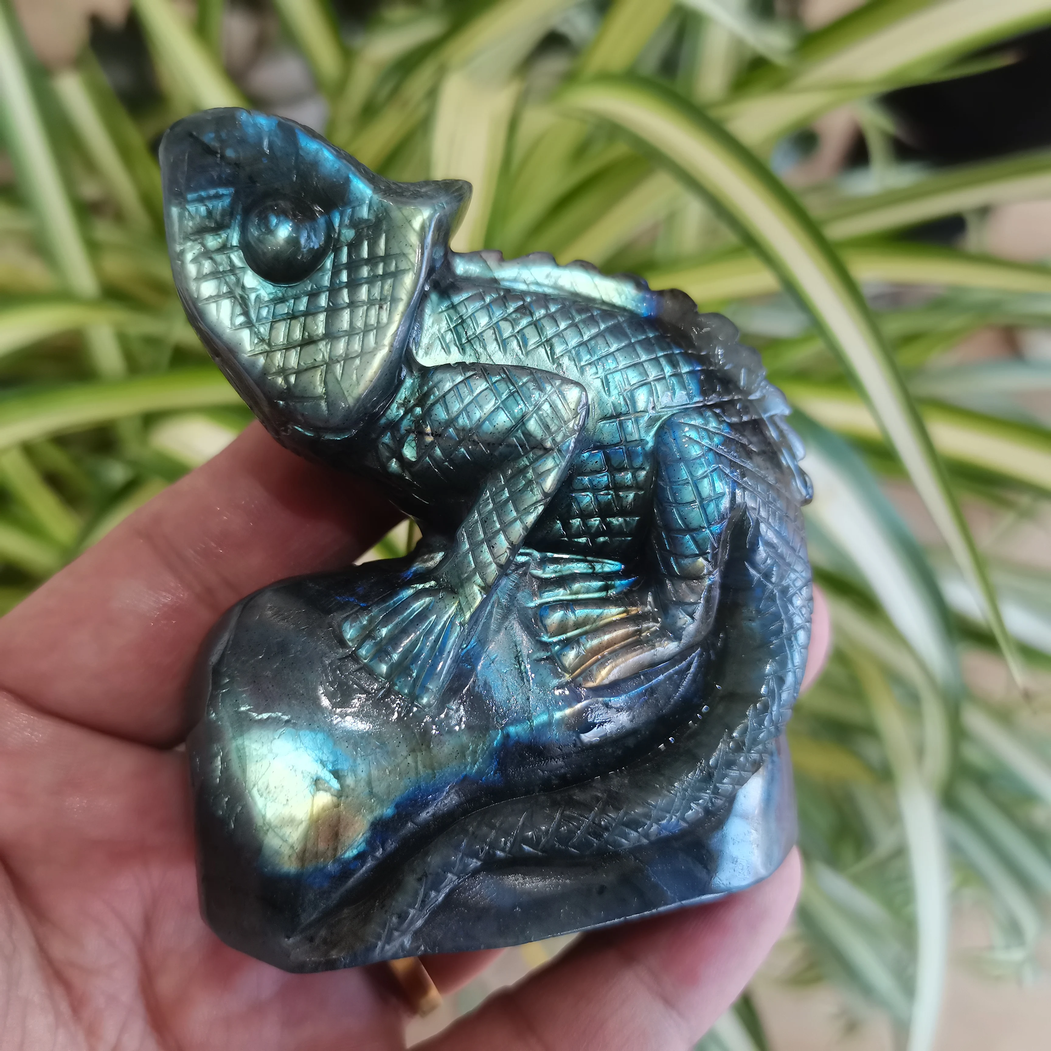 

10cm 2pcs Natural Labradorite Lizard Carved Statue Room Ornament Healing Crystal Reiki Animal Figurine Gemstone Home Decor