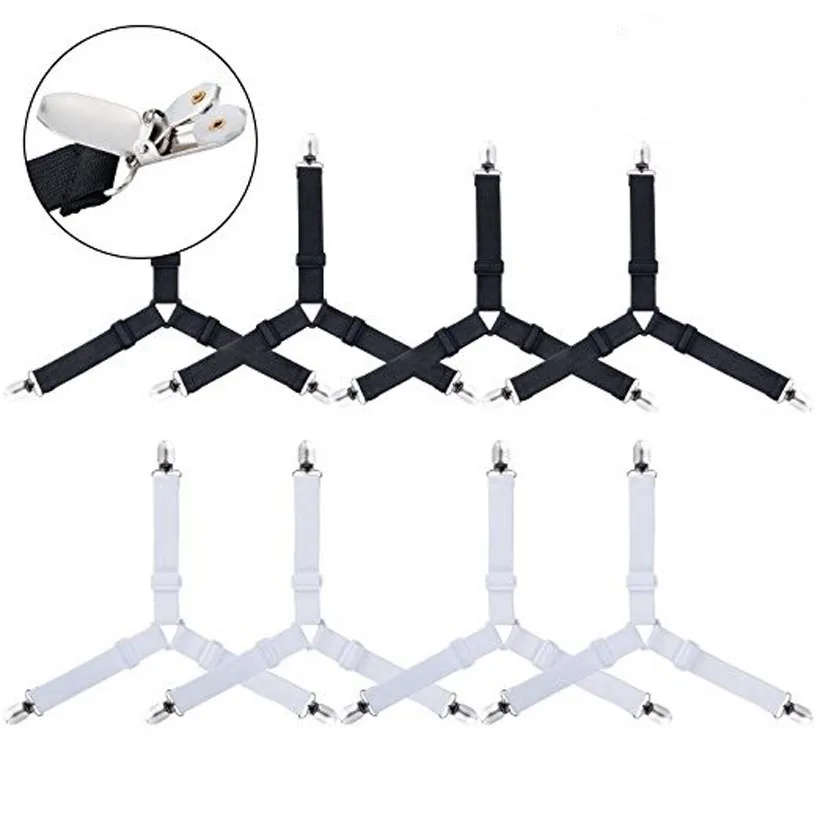 

4 шт./компл. эластичные захваты для простыней, регулируемые зажимы для крепления ремня, наматрасник, держатель для простыни, фиксация дивана,...