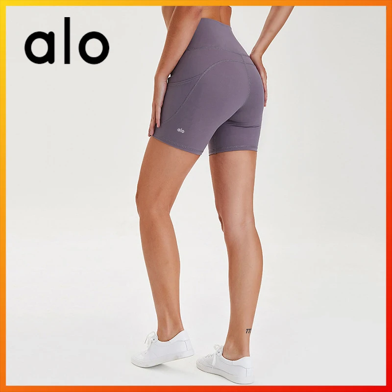 

Alo Yoga Summer Ladies 5-Color High Waist Shorts Cycling Exercise Fitness Yoga Shorts Stretch Tights