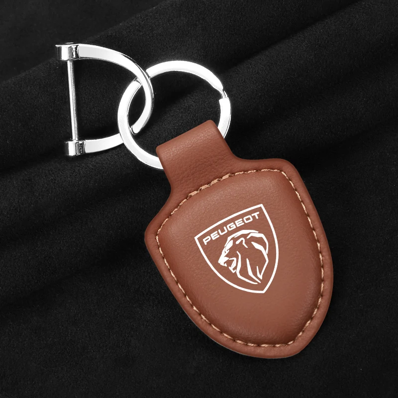 

Кожаный брелок с логотипом автомобиля, брелок для ключей для мужчин и женщин, подарок для Peugeot 2008 3008 307 308 206 207 208 407 508 5008 106 107 205 4008