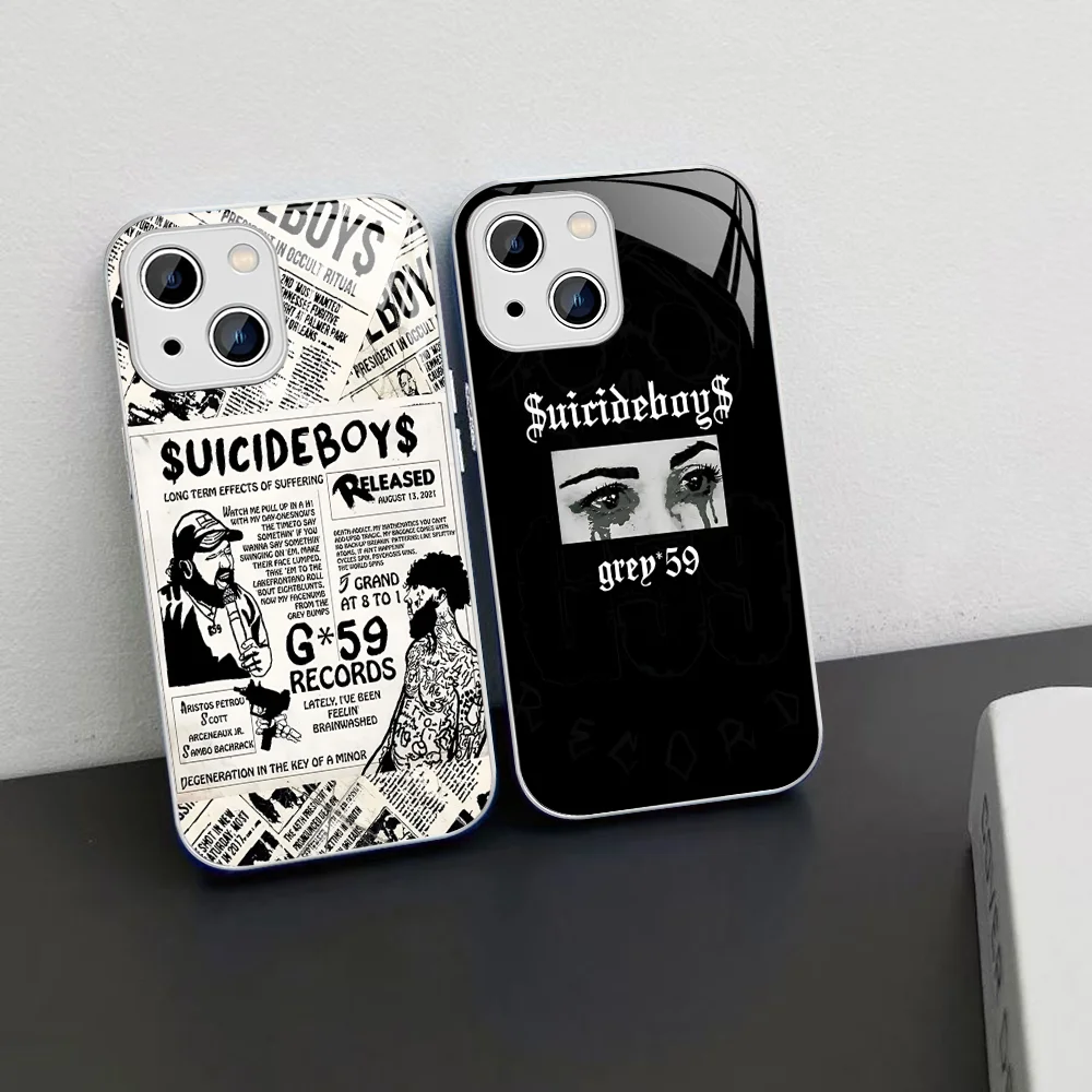 Чехол для телефона New World S-SuicideboyS из закаленного стекла Iphone 14 13 12 11 Pro Mini XS MAX 14Plus X XR