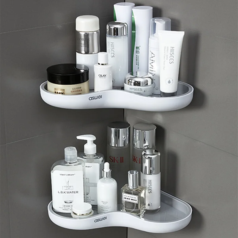 

ECOCO Corner Shelves Bathroom Organizer Shampoo Cosmetic Storage Rack Wall Mounted Kitchen Household Items Bathroom Accessories