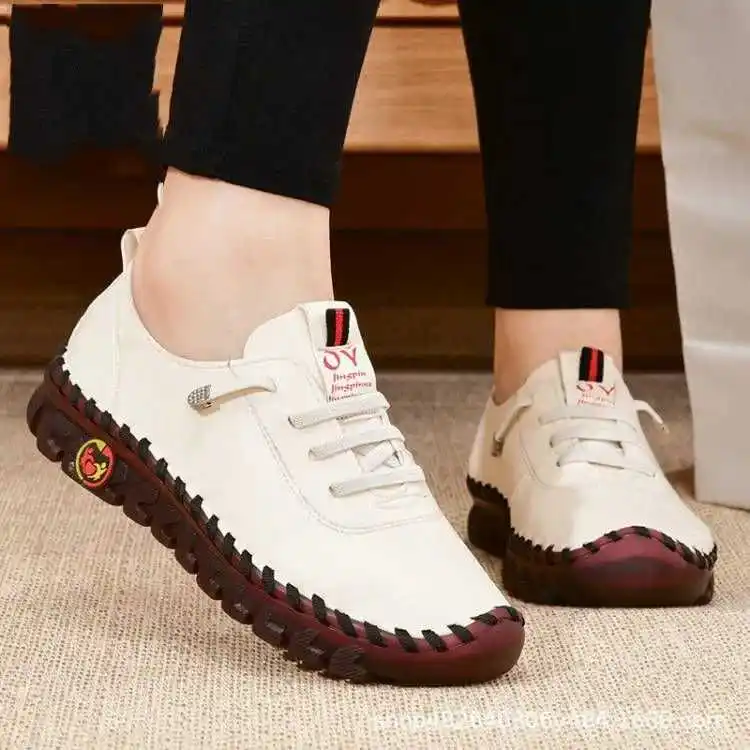 

Женские лоферы на платформе, повседневная обувь, Новинка лета 2022, кожаные удобные туфли на плоской подошве без шнуровки, обувь для мам, искусственные оксфорды