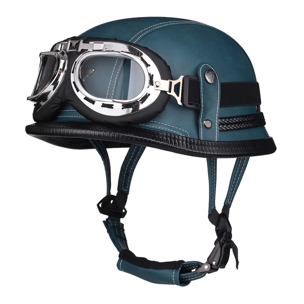 

Helmet Blue Motorcycle Helmet German Capacete De Moto Men And Women Cascos Para Moto Black Helmet Motorcycle Open Face