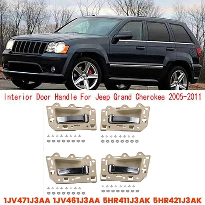 4 шт. внутренняя дверная ручка автомобиля для Jeep Grand Cherokee 2005-2011 1JV471J3AA 1JV461J3AA 5HR411J3AK