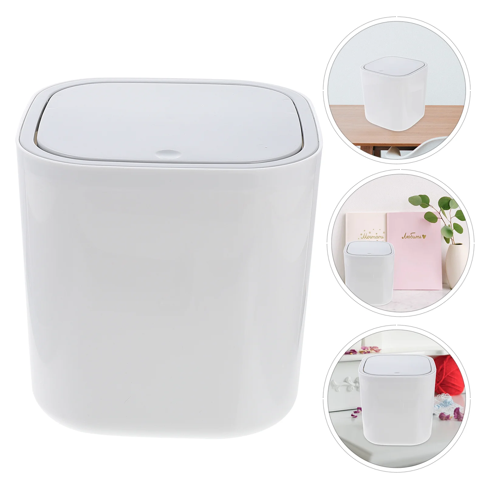 

Can Trash Mini Bin Wastebasket Desktop Waste Table Holder Tiny Small Tabletop Pot Cup Makebrush Pen Garbage Vanity Desk Recycle