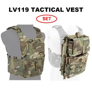 Tactical LV119 Plate Carrier Overt Front Rear Plate Bag Elastic
