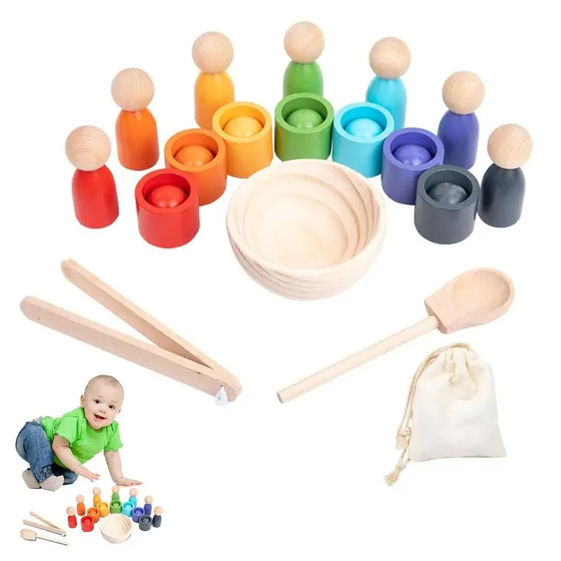 

Montessori Balls Wooden Ball Drop Toy Montessori Rainbow Toy Strong Wood For Daycare Centers Preschoolers For Holiday Toy Gift