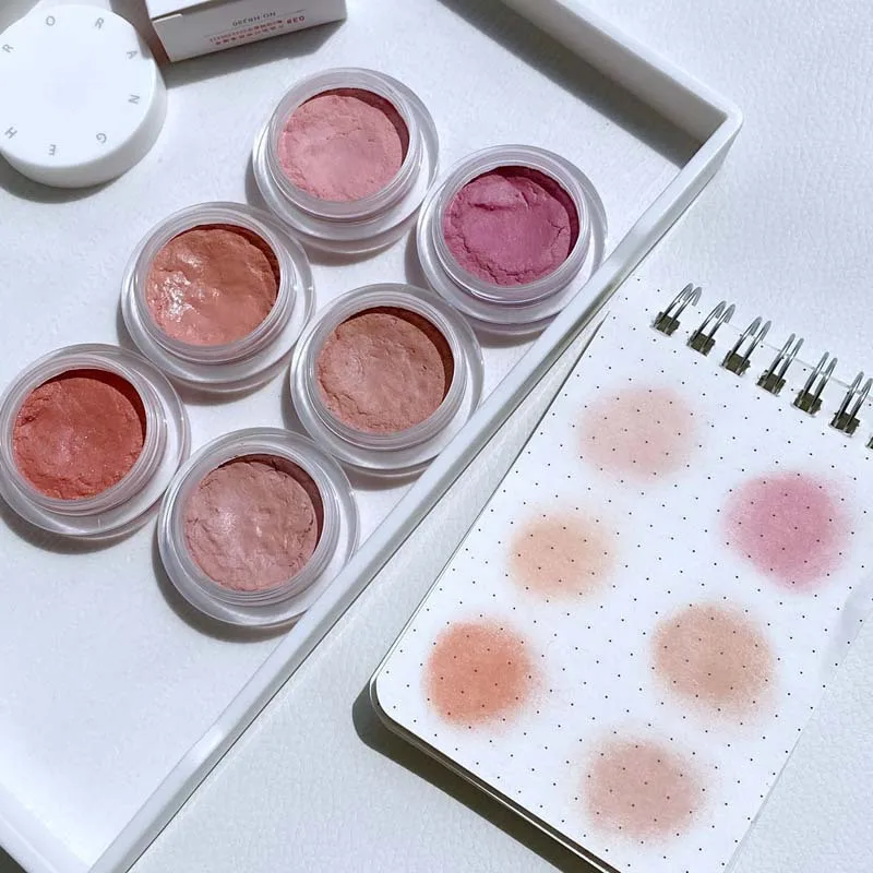 

Nude Peach Pink Blush Cream Natural Colorful Lasting Matte Mousse Orange Rouge Mud Pigments Korean Makeup Beauty Cosmetic