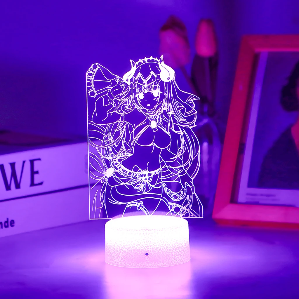 

Hot Newest Genshin Impact Nilou Led Night Lamp For Kids Room Anime Manga Yae Miko Bedside Sunset Light Table Decor Children Gift