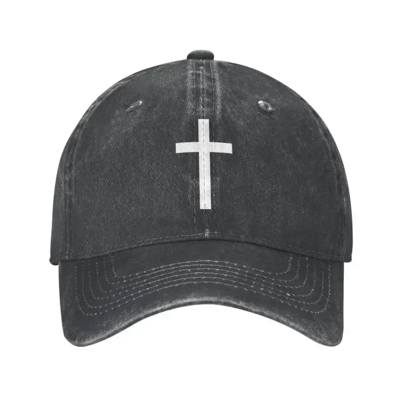 

Fashion Cotton Catholic Jesus Cross Baseball Cap Women Men Personalized Adjustable Adult Christian Religious Dad Hat Spring