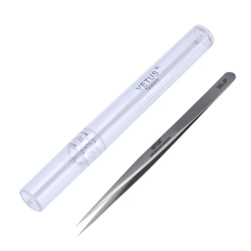 

Precision VETUS Tweezers Pinzas 7SA-JP SS-JP Stainless Steel Super Hard Antimagnetic Tweezers for Mobile Phone Repair Tools
