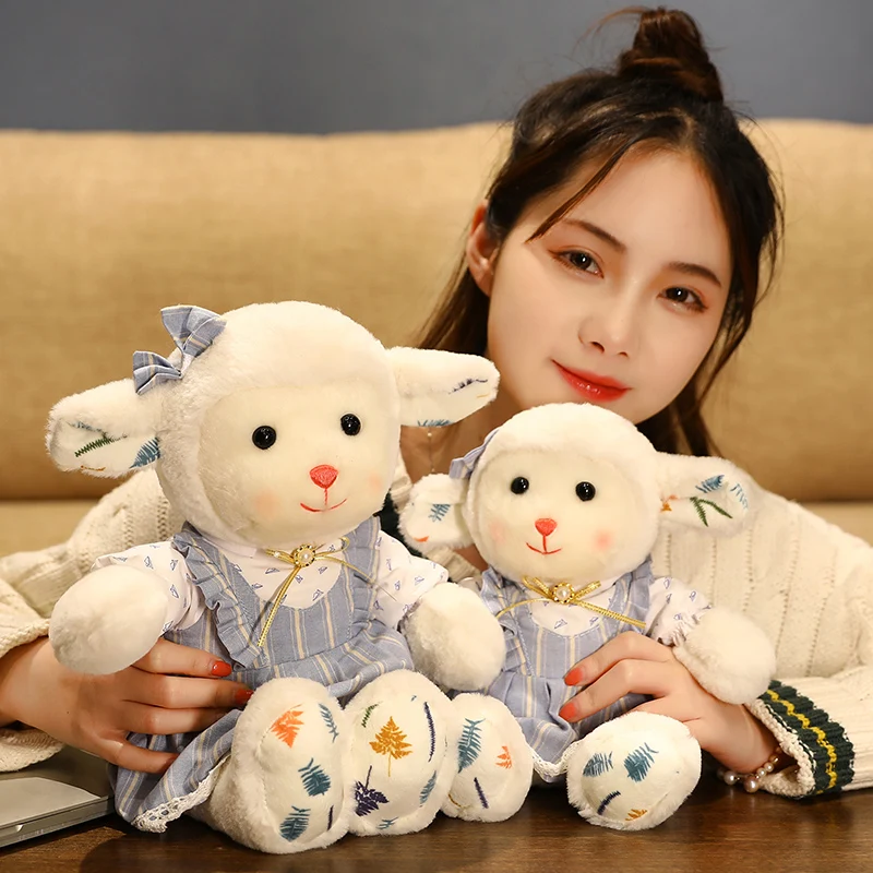 

New Arrive 30/40cm Cute Soft Kawaii Couple Sheep Dressing Alpaca Plush Toys Stuffed Doll Animals For Kids Girlfriend Gift