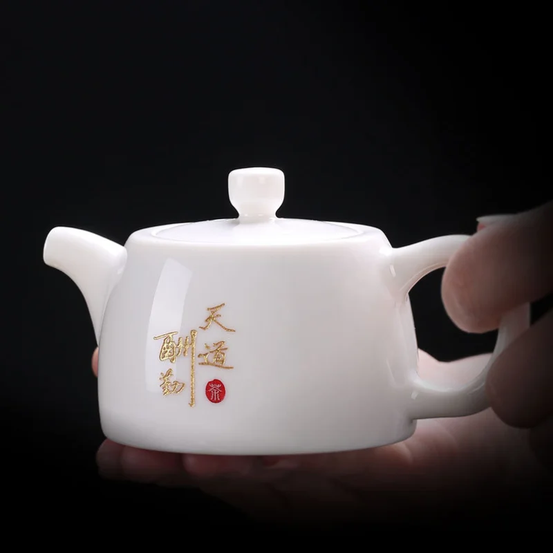 

Новинка 2023, керамический чайник из овчины и нефрита, маленький Стандартный чайный набор, чайник