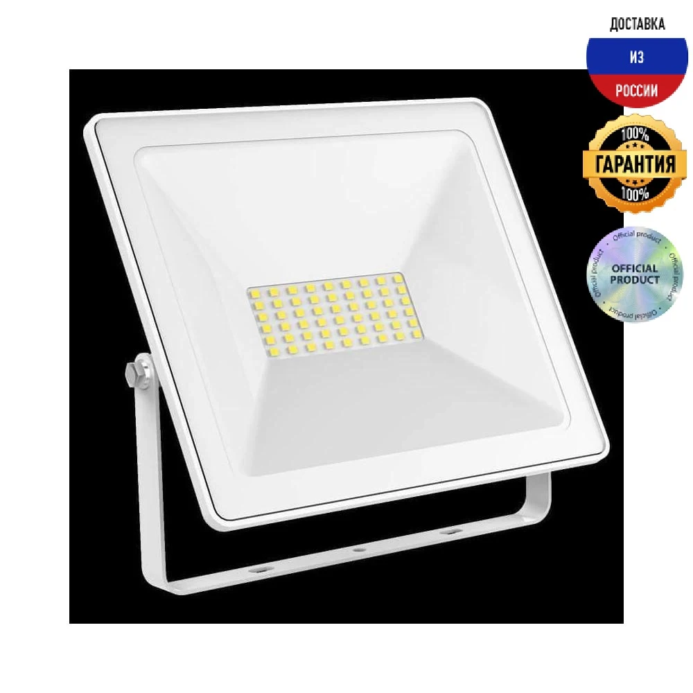 Прожектор светодиодный Gauss Slim 70W 6500К 613120370 IP65 стеклянный белый | Освещение