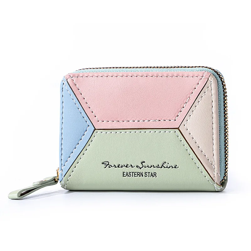 

Новый корейский цветной женский кошелек с прострочкой, сумочки для денег, короткий кошелек на молнии, женский маленький клатч, Дамский держ...