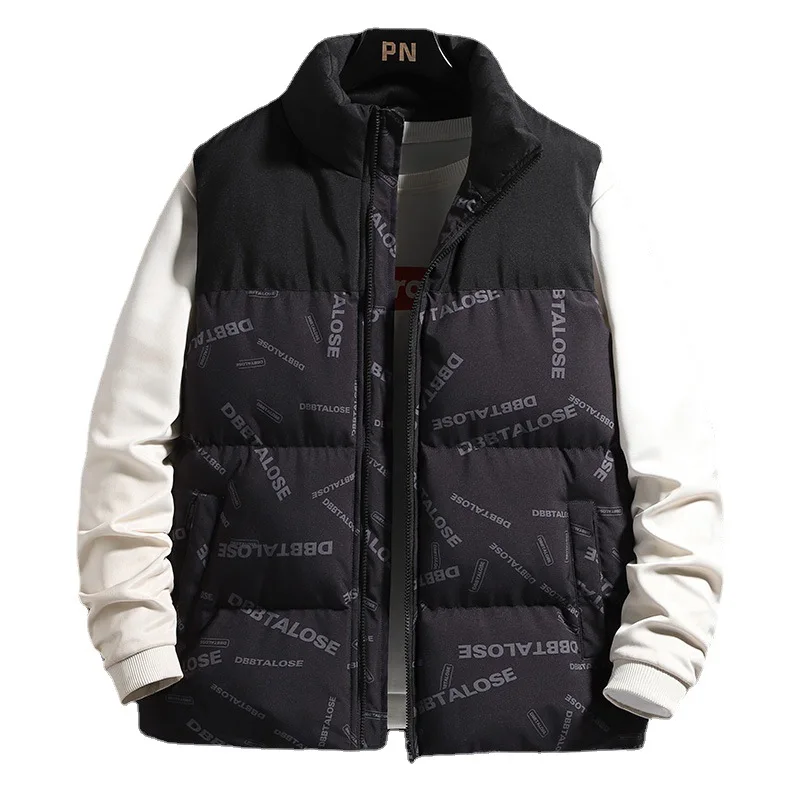 Men's vest Fashion casual sports trend Cotton vest Youth thickened warm coat
