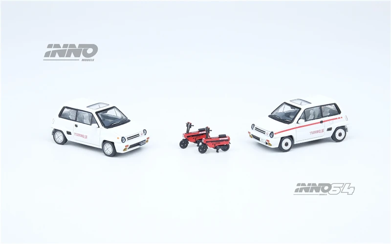 INNO 1:64 HONDA CITY TURBO II Белый Красный MOTOCOMPO литая модель автомобиля | Игрушки и хобби
